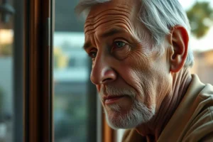 Retrato de um senhor brasileiro de 65 anos, com um olhar pensativo e esperançoso, simbolizando a força para enfrentar desafios de saúde.